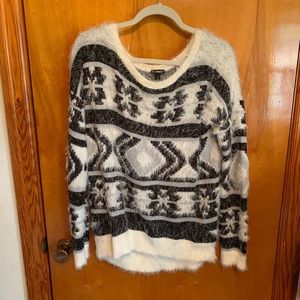Express Black and White Patterned Sweater